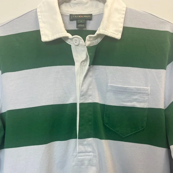 J.Crew Always Rugby Shirt Dress Green Light Blue Size Small 100% Cotton - Picture 8 of 11